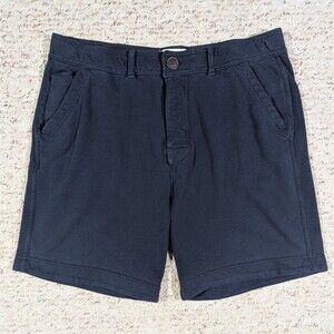 Abercrombie & Fitch Sweat Shorts Mens XL Black Zip/Button/Belt Loops Pockets
